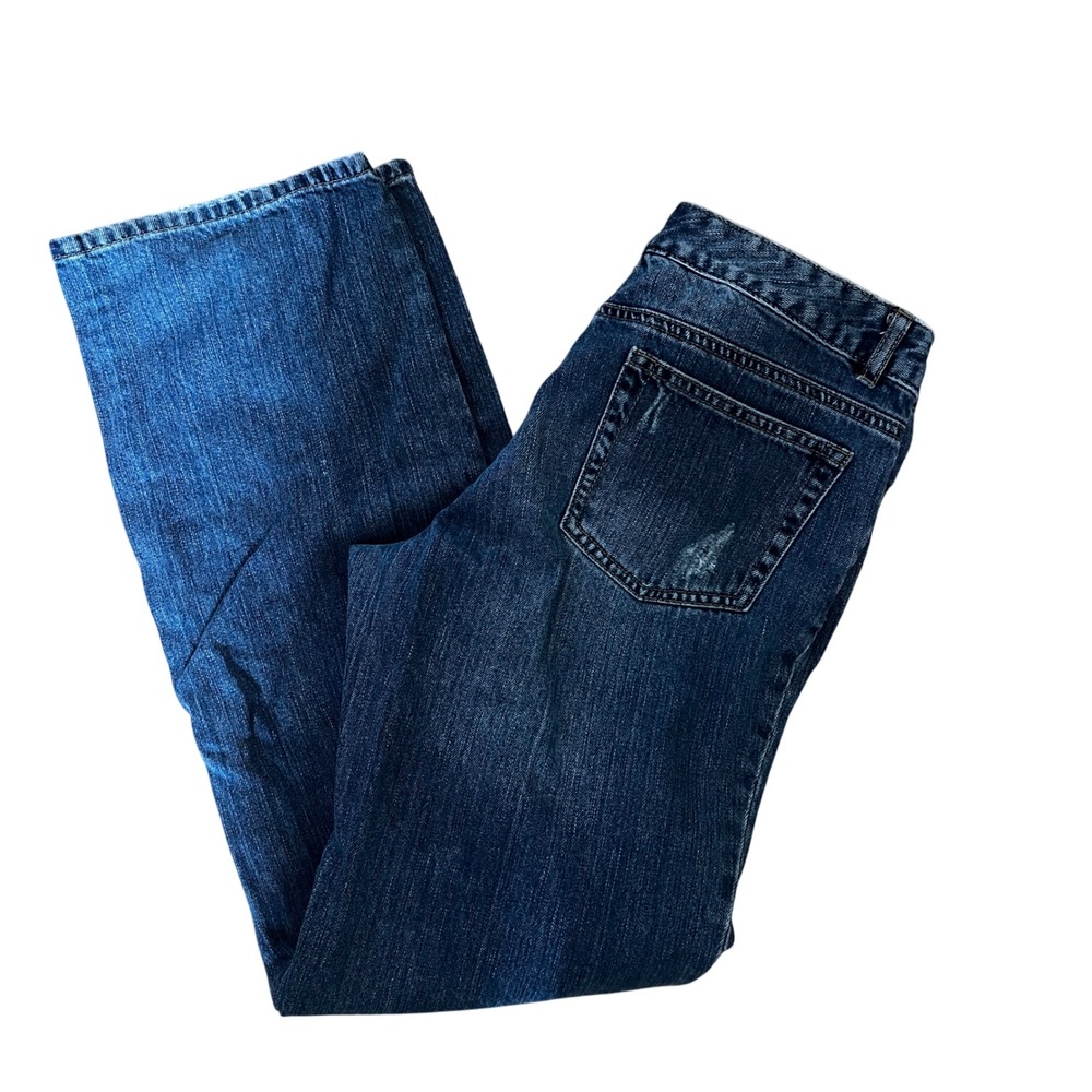 Michael Kors Distressed Jeans Denim Dark Wash Straight Leg Women's Size 8